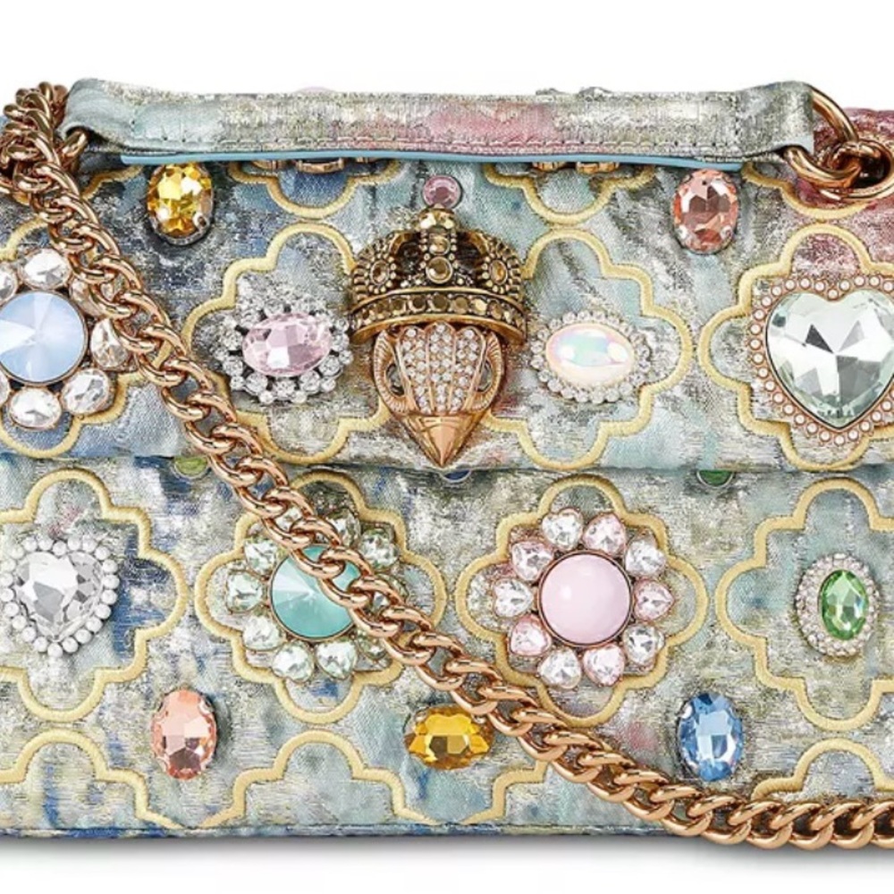 KURT GEIGER LONDON Kensington Medium Embellished Tapestry Convertible Crossbody